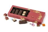 Familiebox med fyldt chokolade, marcipan og lakridskonfekt 255 g (Rød/guld æske) NEDSAT!
